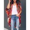 Ivay Womens Floral Kimono Duster Cardigans Short Sleeve Draped Oversized