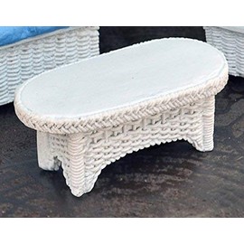 Miniature Fairy Garden"Wicker Table" White 1" Tall