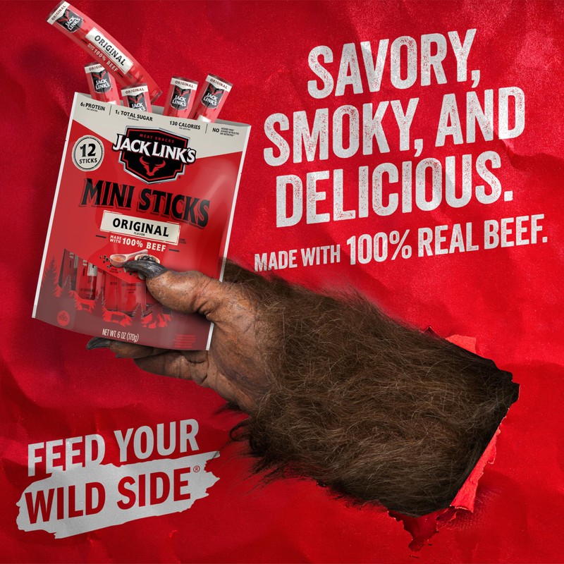 Jack Link's Mini 100% Beef Sticks, Original Flavor – 6g