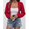 LOMON Womens Cardigan Sweaters Shrug Knit Open Front Crop Sweater(Red,Medium)