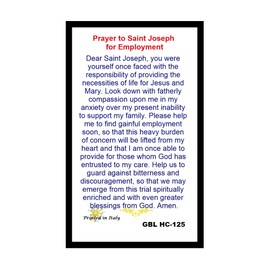 Gifts by Lulee, LLC Saint Joseph the Worker - to ask for a job - Prayer Card with or without a Medal with or without Necklace Your Choice (prayer card only)