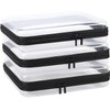 YOPCDJ Juego de 3 Bolsas Transparentes Impermeables con Cierre Negro