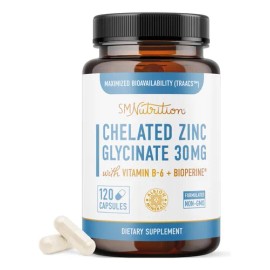 Zinc Glicinato 30 Mg Traacs, 120 Cpsulas, Bioperine Y B6 Na
