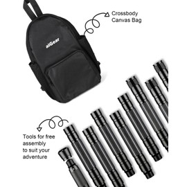 aiGear Tactical Hiking Stick- Trekking Poles Outdoor Tactical Staff Adjustable Hiking Stick for Survival Camping Hiking