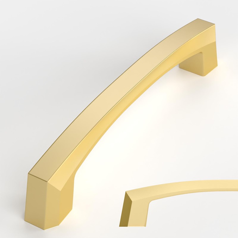 Amerdeco 10 Pack Brushed Gold Cabinet Pulls 4 Inch(102MM) Hole