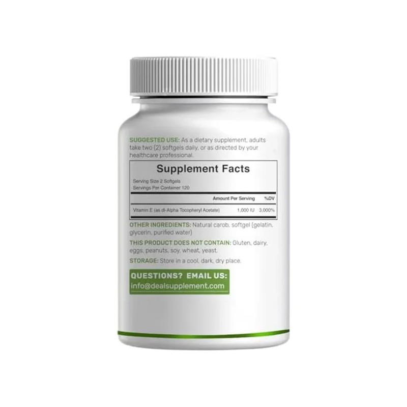 Deal Supplement Vitamina E 1000 Iu 240 Cpsulas