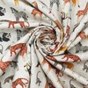 TRIXES Cotton Fabric - Natural Safari Design - Embroidery Fabric
