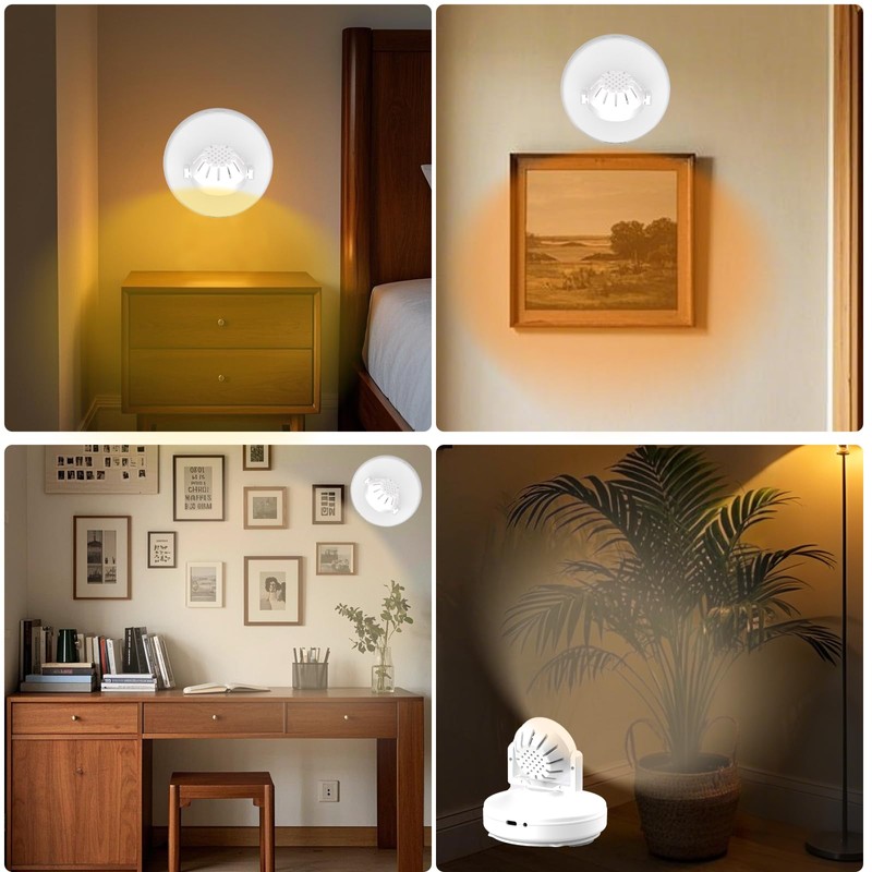 Wireless Led Spotlight Indoor, Rechargeable Uplighting Indoor with Remote Dimmable,