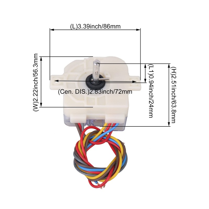 Walmine Plastic Washer Timer 5 Wire Square Washing Machine Control