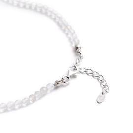 BERGERLIN Genuine Natural Stone Bead Bracelet with 925 Sterling Silver Pearl or Gold-Plated Pearl - with Clasp and Certification of Authenticity, Pearl