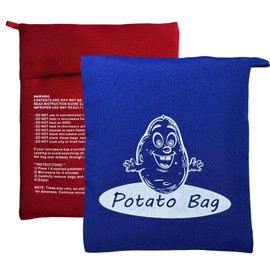 Microwave Potato Cooking Bags, Reusable Fabric Pouch for Baked Potatoes, 2-Pack, Red and Blue