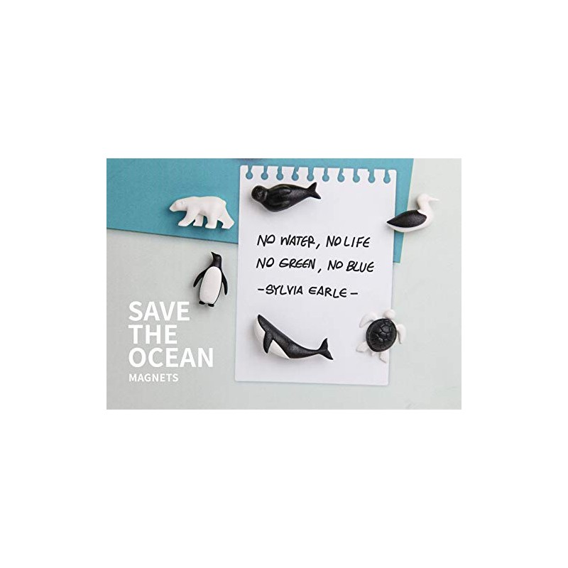 QUALY Save The Ocean Magnets Set of 6 Sea Animals