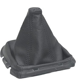 The Tuning-Shop Ltd Gear Stick Gaiter with Plastic Frame Black Leather 180mm