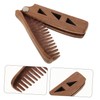 FOMIYES Wooden Folding Beard Comb Pu Case Portable Grooming Tool