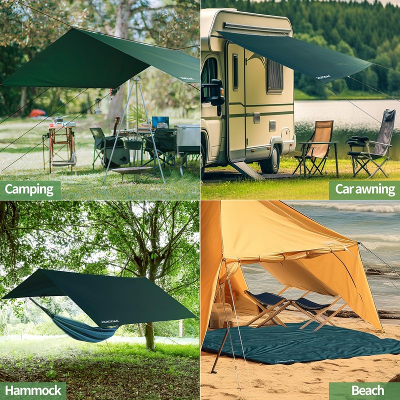 JAICOM Waterproof Camping Tarp - 10X10ft Hammock Rain Fly, Ultralight