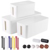 3 Pack Cable Management Box with 18 PCS Cable Management