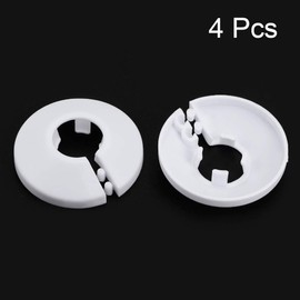 uxcell 16mm Pipe Cover Decoration PP Radiator Escutcheon Water Pipe Wall Cover White 4 Pcs