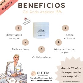 Cutem Gel Ácido Azelaico 15% 60ml Rosácea Y Acné