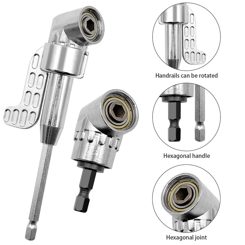 105° Angle Wrench Attachment Adapter, Corner Tool Screw Hub Multi-function