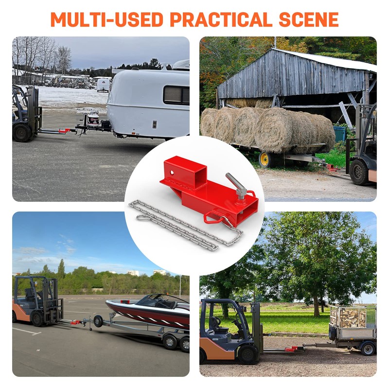 Universal 2" Forklift Trailer Hitch Attachment Adapter for Pallet Forks