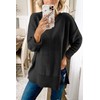 MEROKEETY Women's 2023 Fall Casual Crew Neck Side Split Pullover