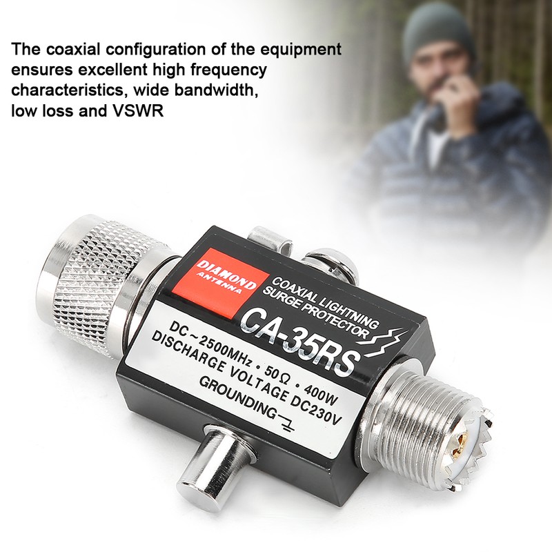 Surge Protector Arrester CA‑35RS Walkie Talkie Antenna Coaxial Cable PL259