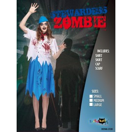 EraSpooky Scary Zombie Flight Attendant Costume Dead Stewardess uniform AirLline Attendant Zombie Costume