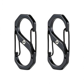 Multifunctional two-way S-type stainless steel carabiner No. 5, 2 pieces, 1 set SS-5