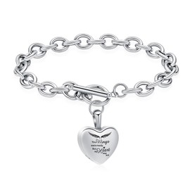 zeqingjw Infinity Heart Cremation Bracelet for Ashes - Stainless Steel Urn Bangles for Pet/Human Ashes - Memorial Keepsake Ash Jewelry, Metal, stainless-steel