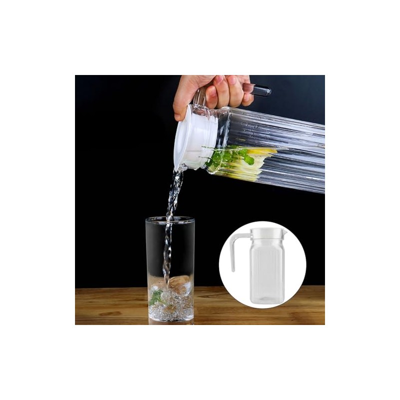 Jarra de Agua Acrílica Transparente con Tapa para Bar, Botella