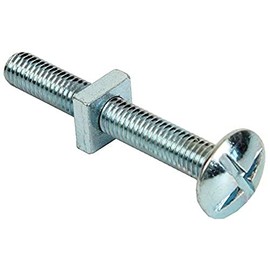 Merriway BH04837 (8 Pcs) Pack of 8 Cross Slotted Truss Head Roofing Bolts with Nuts M6 x 45mm - Pack of 8 Pieces