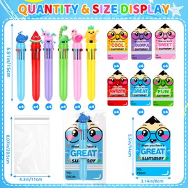 Zenoble 24 Set End of Year Student Gifts from Teacher, End of the Year Gifts for Students Bulk for Kids 10-in-1 Multicolor Pens with Cards for School Graduation Supply Summer Party Favor
