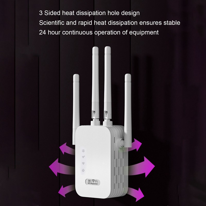 WiFi Extender 300Mbps 4 Antenna Strong Signal Transmission Efficient Heat