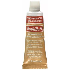 Rub 'N Buff Amaco Rub 'N Buff Wax Metallic Finish, European Gold, 0.5-Fluid Ounce - 1 Pack