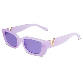 Allarallvr Rectangle Cat Eye Thin Sunglasses for Women 90s Retro Trendy Y2K Aesthetic Vintage Square Small Shades AR82037(Beige)