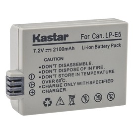 Kastar Battery (2-Pack) for LP-E5, LC-E5E Work with Canon EOS 450D, 500D, 1000D, Kiss F, Kiss X2, Kiss X3, Rebel XS, Rebel XSi, Rebel T1i Digital Cameras