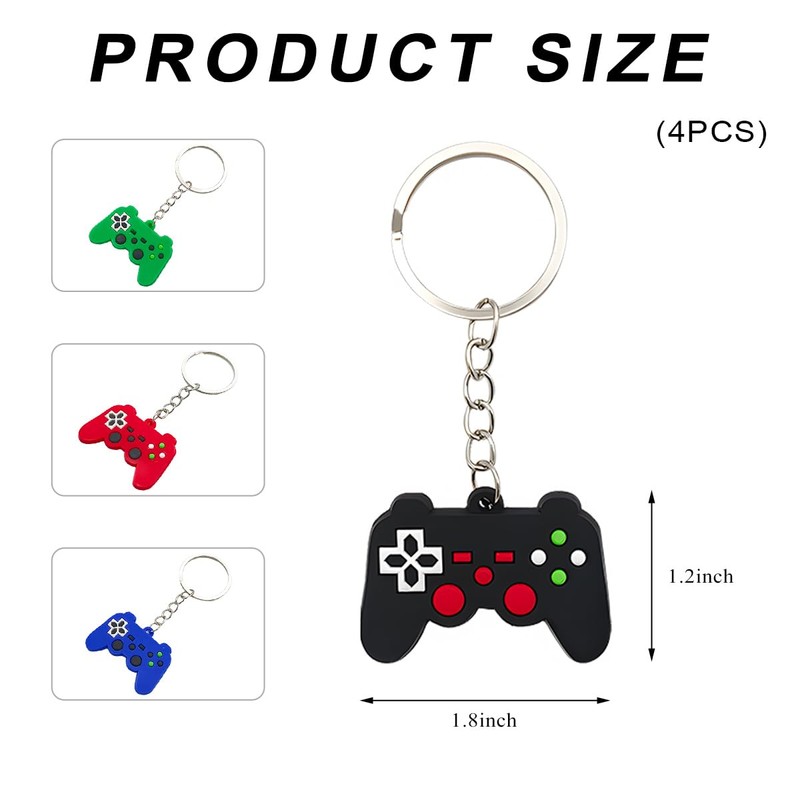 SHMZK 4PCS Video Game Controller Keychains, Mini Games Handle Keychain