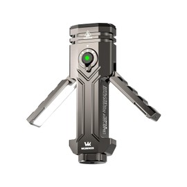 Wurkkos HD02 Flat LED Flashlight, Magnetic Deformation, 3200 Lumens, 5000 mAh Rechargeable, 3000K-6500K, Four-Light Sources, Folding Wing Lighting/Spotlight/UV Light/Green Light/MagneticTail,IPX6