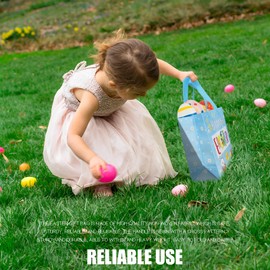 Xloey 10Pcs Easter Gift Bag with Handles, Bunny Carrot Chick Egg Hunt Gift Bags,Multifunctional Non-Woven Easter Party Supplies,Happy Easter Egg Hunt Game for Kids