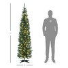 HOMCOM 7' Tall Pre-Lit Slim Noble Fir Artificial Christmas Tree