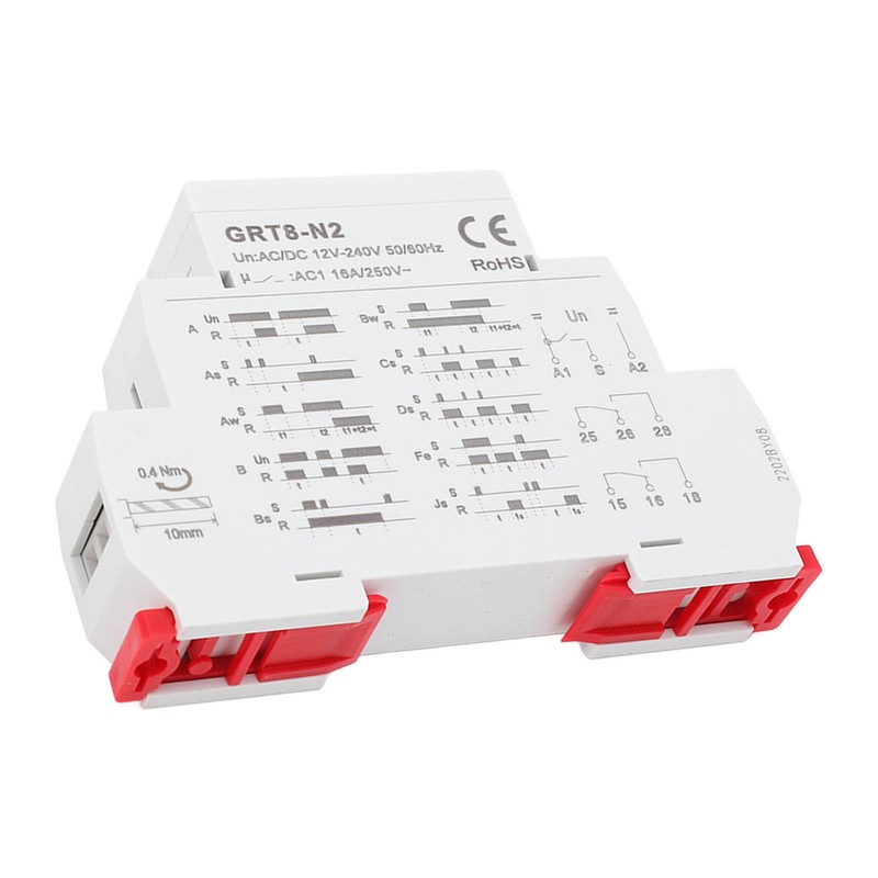Multifunctional Time Relay LED Indicator Rail Mounting Flame Retardant Delay