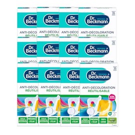 Dr. Beckmann - Wiederverwendbares Anti-Verfärbungstuch – Erhält den Glanz der Farben – Faser 100 % Baumwolle – für bis zu 30 Waschgänge – 12 Stück