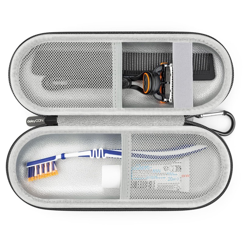 deleyCON Travel Case for Toothbrushes etc., black, Toiletry bag