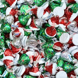 Kisses Christmas Mix 2LB – Festive Santa Hat & Christmas Tree Chocolate Kisses, Individually Wrapped Holiday Candy in Red, Green & Silver Foil – Perfect Bulk Treats for Christmas Parties & Stocking Stuffers (2 Pound Santa Hats & Trees)