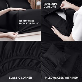 Utopia Bedding Twin Bed Sheets Set - Bulk Pack of 10 Sheet Sets - Perfect for Spa, Hotel, & Guest Bedroom - Brushed Microfiber - Shrinkage and Fade Resistant - Easy Care (Black)