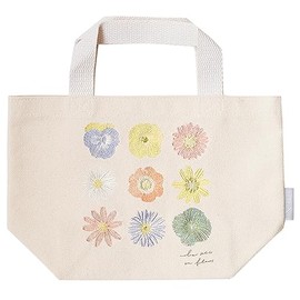 Greenhouse IT003-6 Embroidered Mini Tote Bag, Pressed Flowers