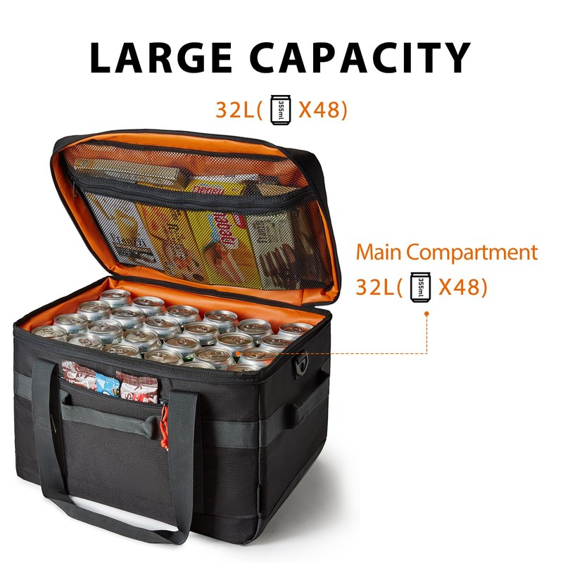 TOURIT Insulated Collapsible Cooler Bag, 48-Can 32L Large Soft Cooler