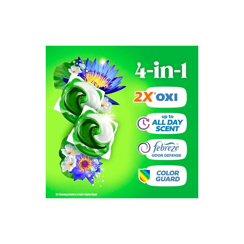 Gain Flings Liquid Washing Detergent Pods, Now with Odor Defense