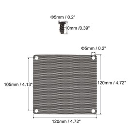 sourcing map 120 mm Computer Fan Filter Grille PVC Mesh Dustproof Housing Cover with Screws for Computer Black Pack of 8