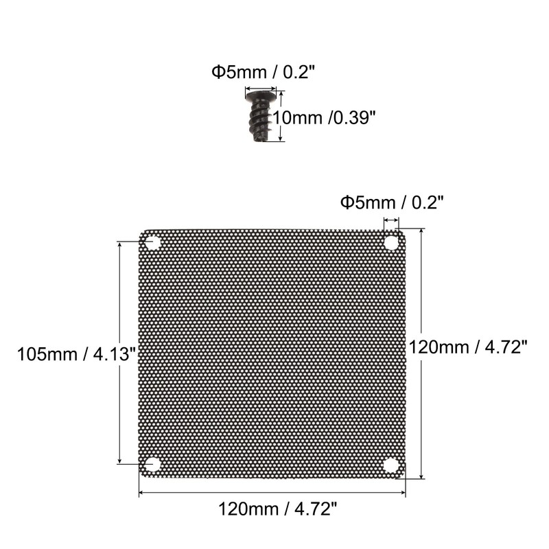 sourcing map 120 mm Computer Fan Filter Grille PVC Mesh